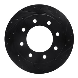 Chevrolet Express 3500 Brake Rotor (1) - Rear Right - R1 Concepts - Drilled & Slotted - Black - `99-`25